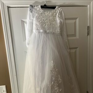 Little girl miniature wedding dress / flower girl dress.